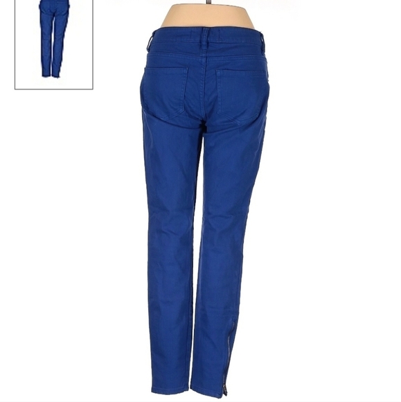 Life In Progress Royal Blue Colored Denim Zip Ankle Skinny Jeans Womens 25 EUC - Picture 2 of 7